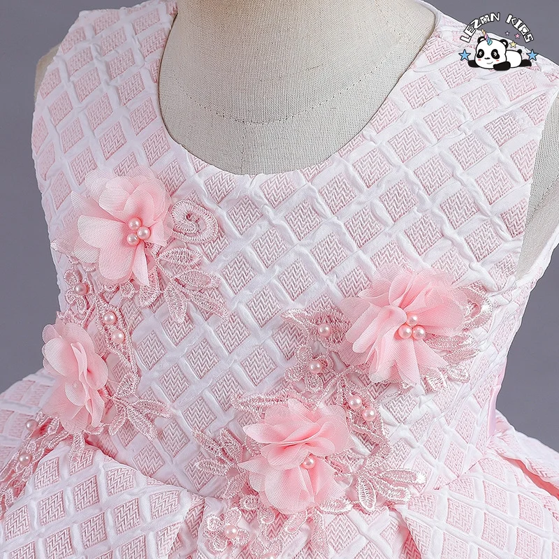 LEZONKIDS - Children's princess dress baby girl host evening dress trendy in summer for flower girl dress for 2 years to 7year